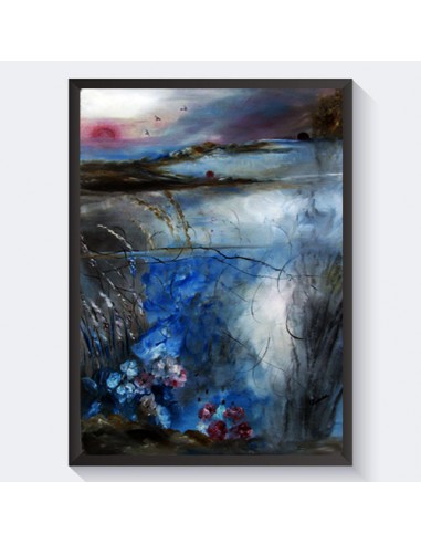 Decorative Abstract Painting "Water and Sky" Full View