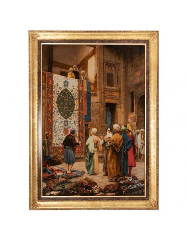 The Bazaar of Cairo Tabriz Hand-Woven Tableau Rug -  Full View