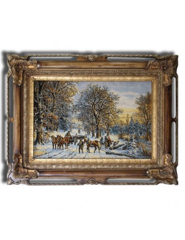 Hand-woven tableau rug "Icy-Road AG-80" Full View