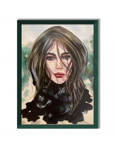 Staggering oil painting canvas "Glancing Girl AG-811" for sale full view