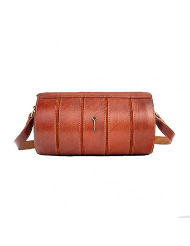 Buy handmade natural leather cylindrical clutch bag at the best price