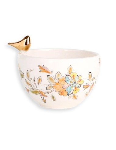 Pistachio Bowl with Floral Design