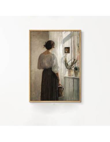 Woman Beside Window Canvas Painting AG-2097