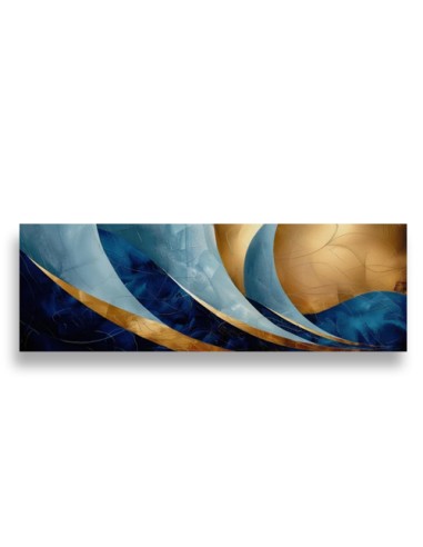 Blue Gold Abstract Wall Painting