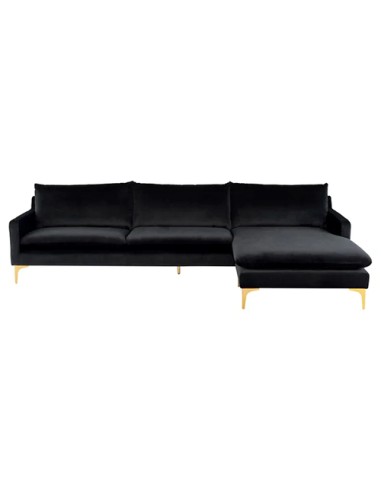 black velvet sectional modern couch