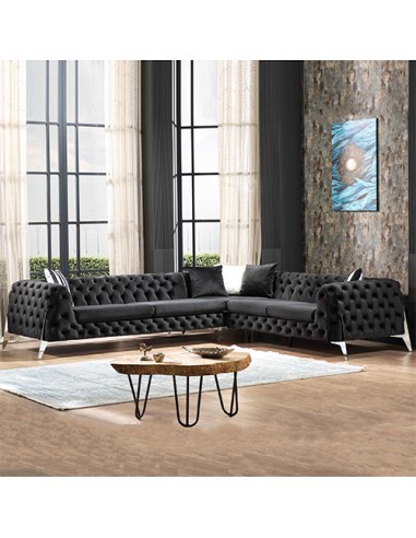 black corner sofa set