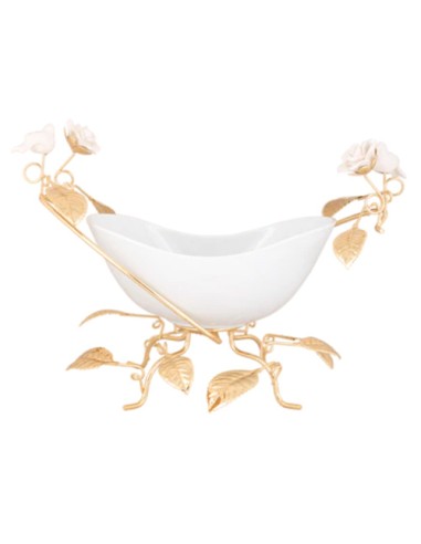 Stand Serving Bowl With White and Gold colour