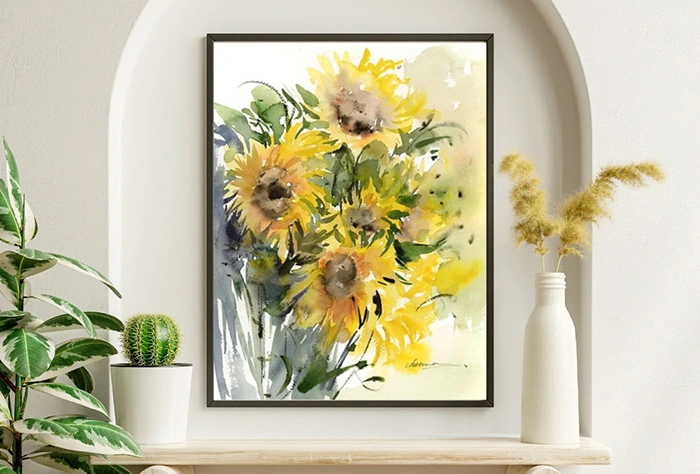 Sunflower-Abstract-Canvas-Painting