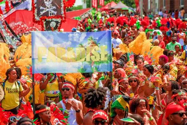 Grand parade in caribbean Carnival