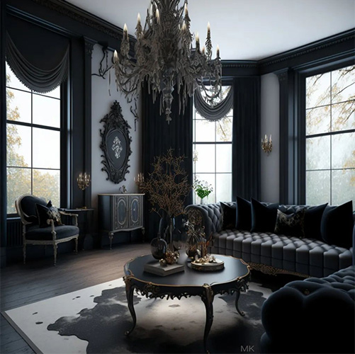 Gothic Sofas -  Dark home decor, Three seater sofa, Goth home decor