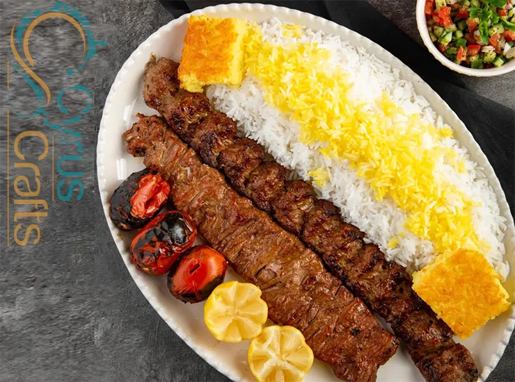 Iranian chelo kebab