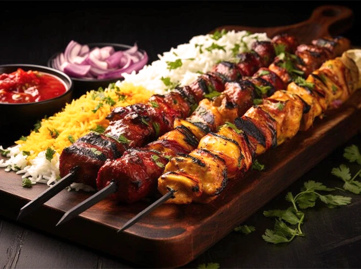 Persian marinated chicken kebab