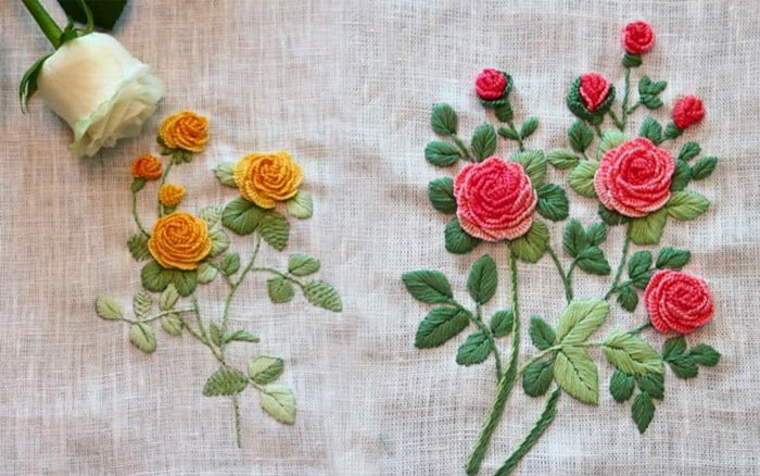 Rose Embroidery Design Pattern Stitch Cyruscrafts