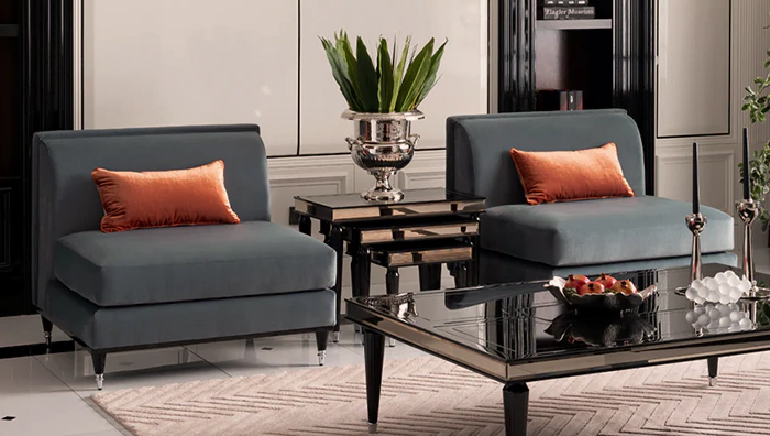 azure grey modern sofa chair for sale
