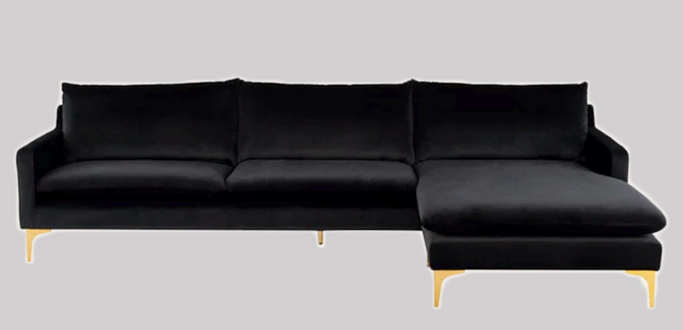 black sectional modern couch for sale