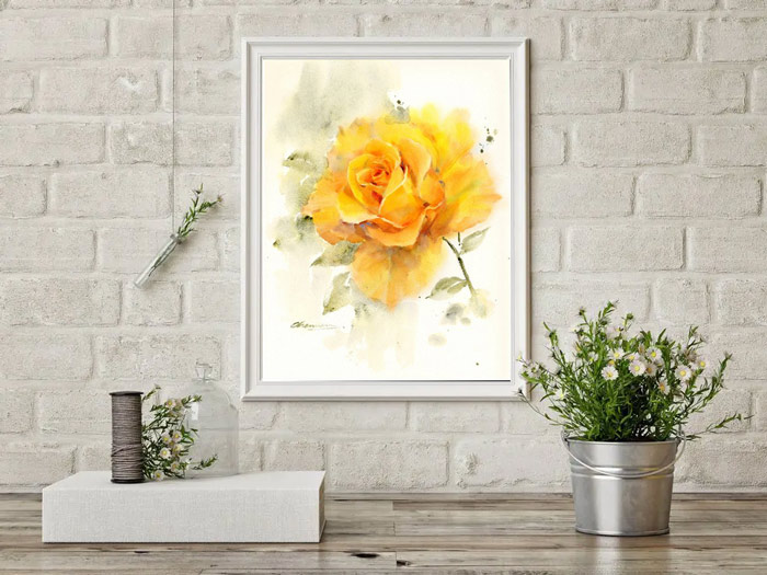 Buy Yellow Rose Canvas Painting