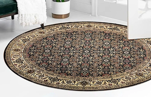 Handmade Persian Cream Round Rug in Canada