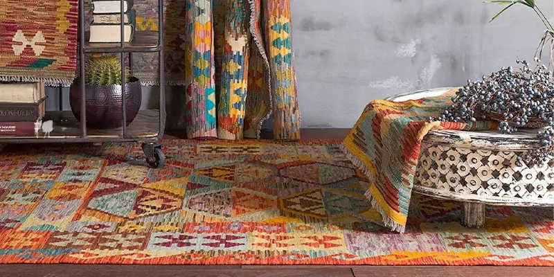 Soldes - Grand tapis beige à motifs 200x290 - Boho - Interior's