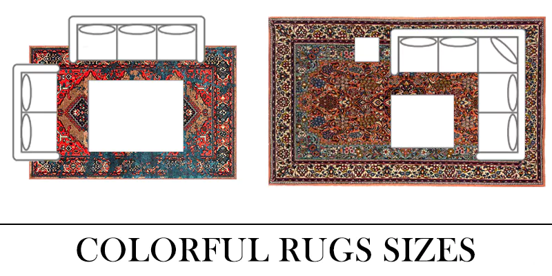 colorful rugs sizes